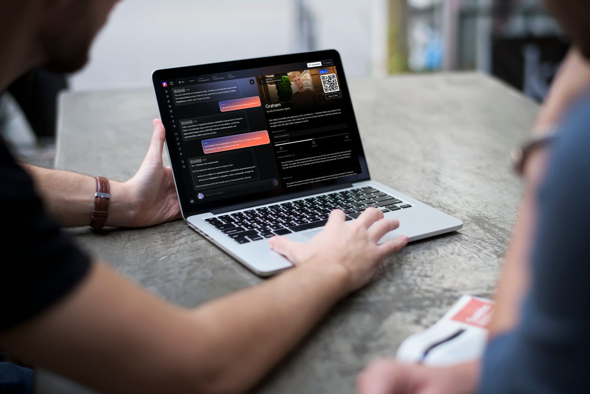 Working through the Empower experience on a laptop