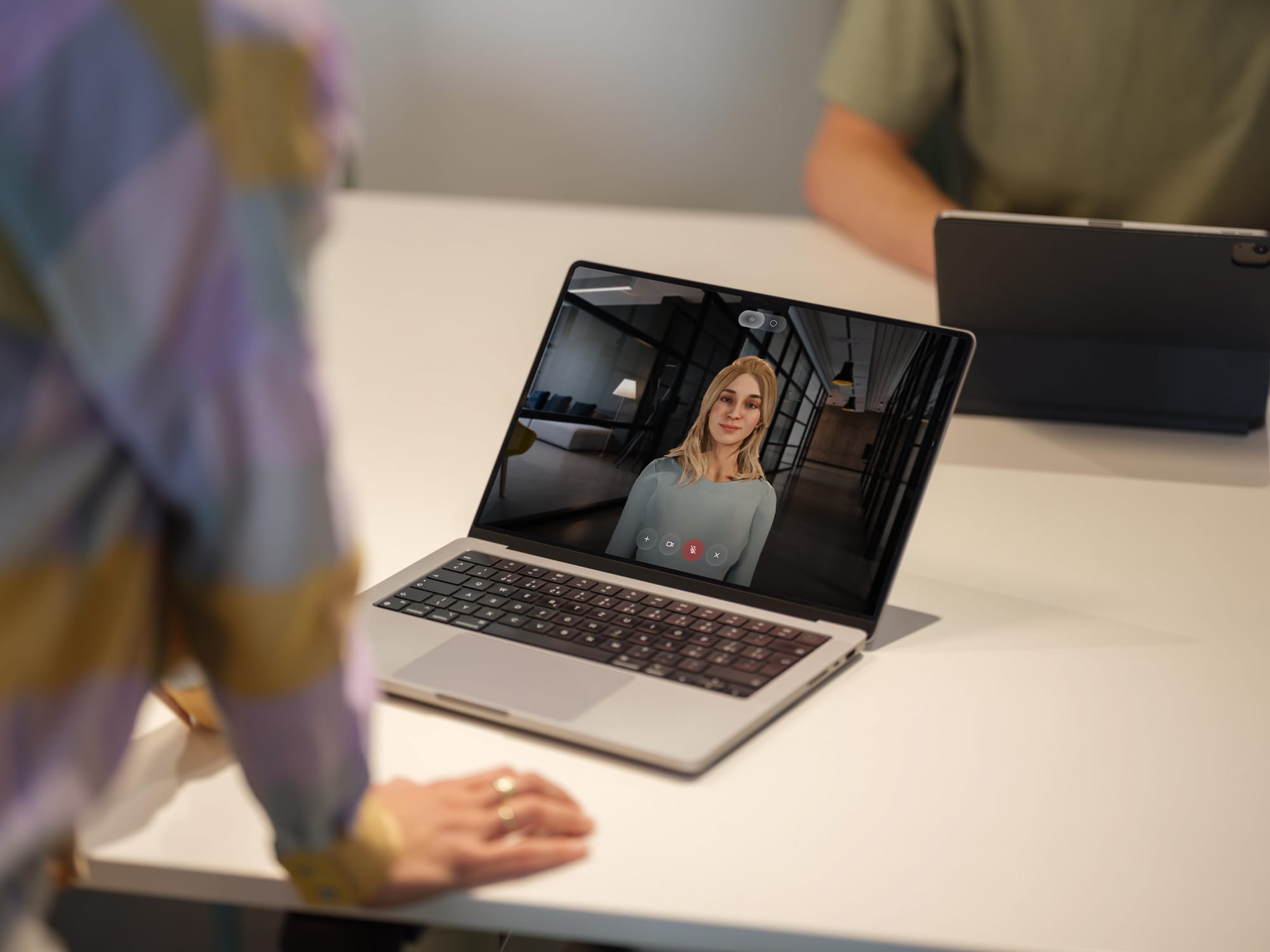 A banker on a live video call with an Empower digital human coach