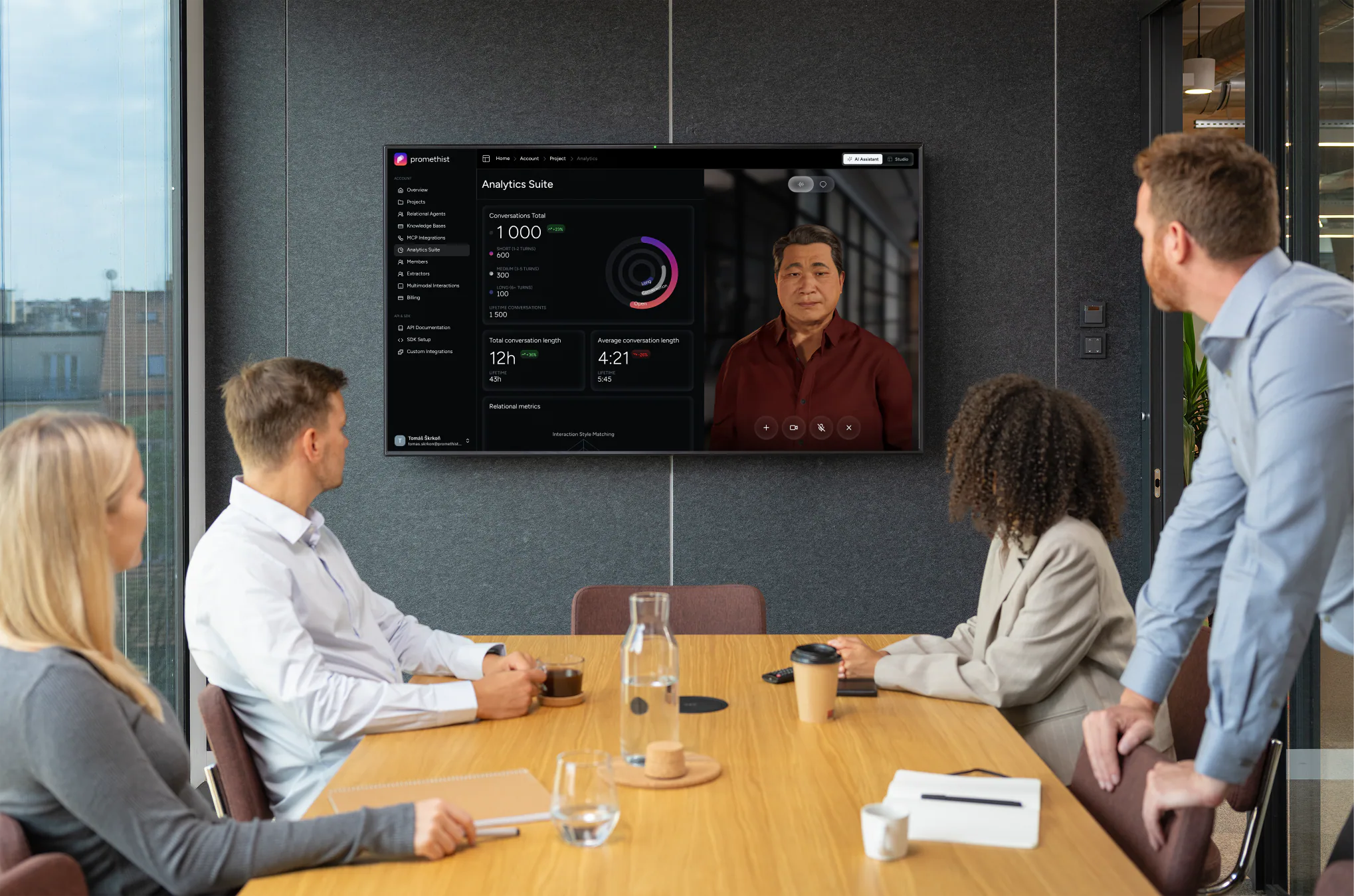 Engage kiosk showing live engagement statistics