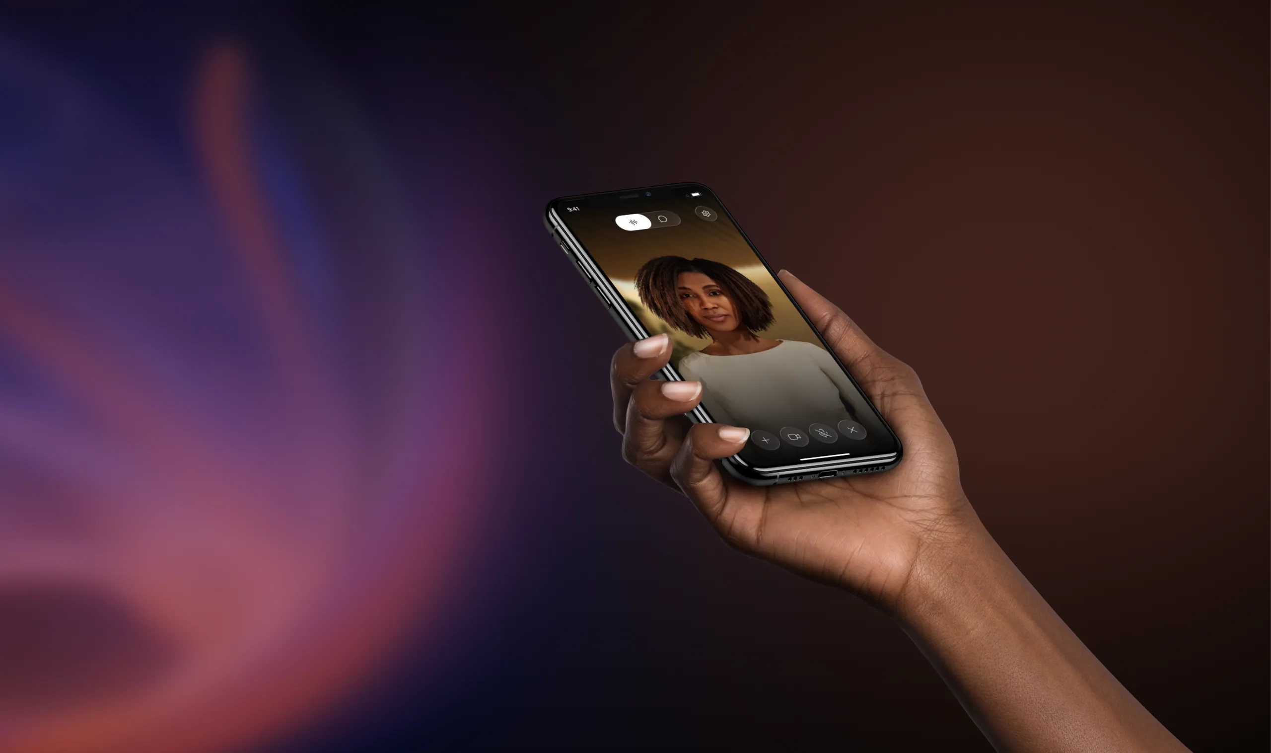 Promethist orb call on iPhone — the same agent on every channel